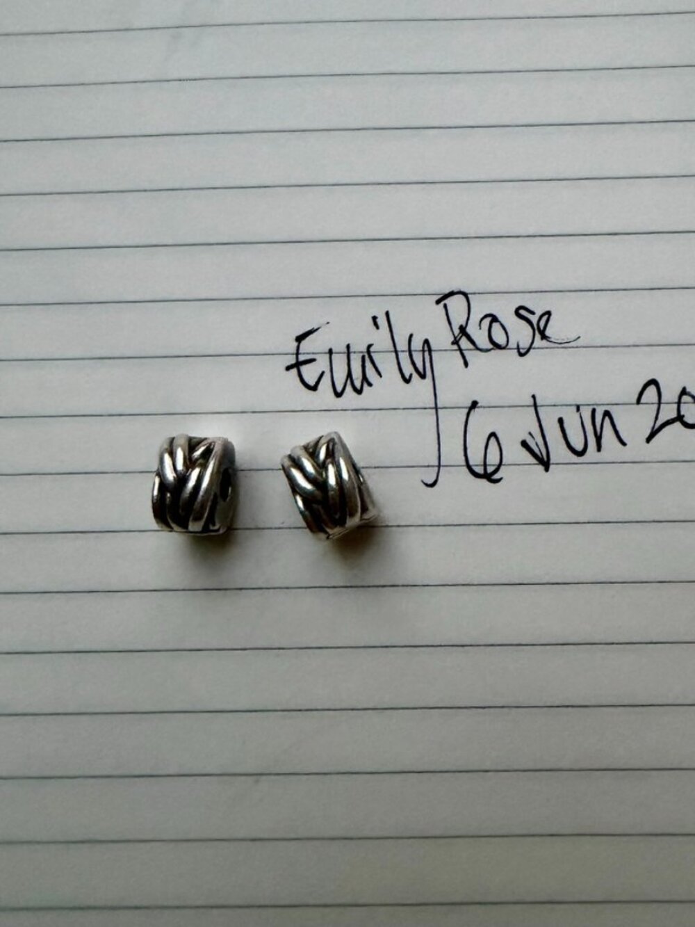 Pair of Authentic Pandora Braided Silver Clips (925 ALE)
